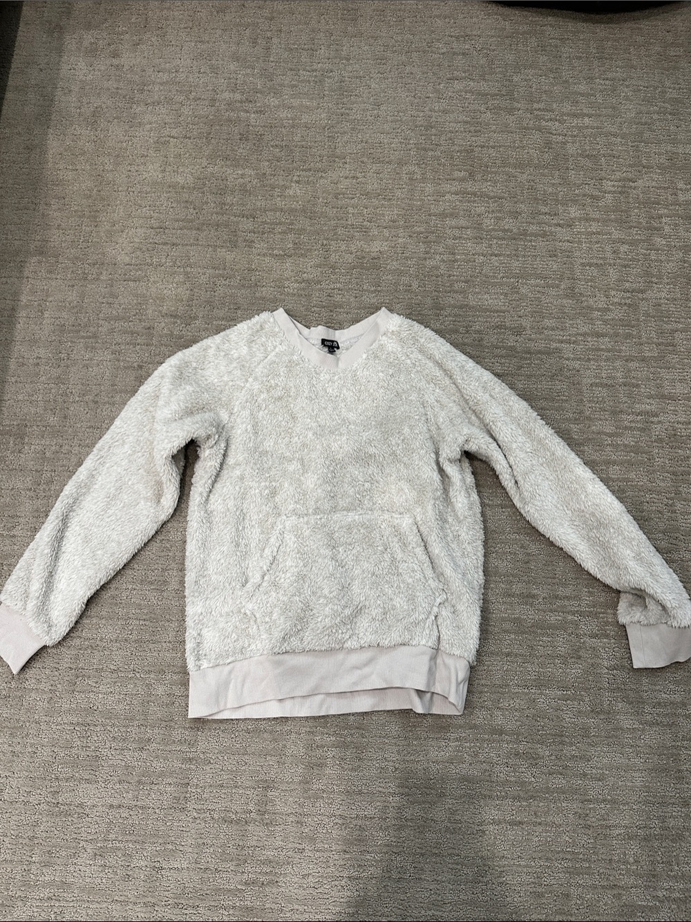 Women's Cream Sherpa Crewneck Pullover